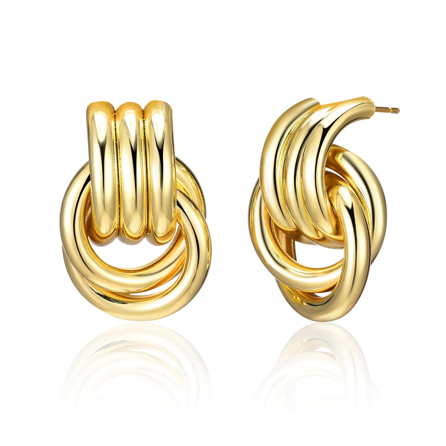 Aprilery Gold Geometric Earrings for Women, Chunky Gold Dangle Earrings Trendy Vintage Statement Earrings Dupes Jewelry for Women