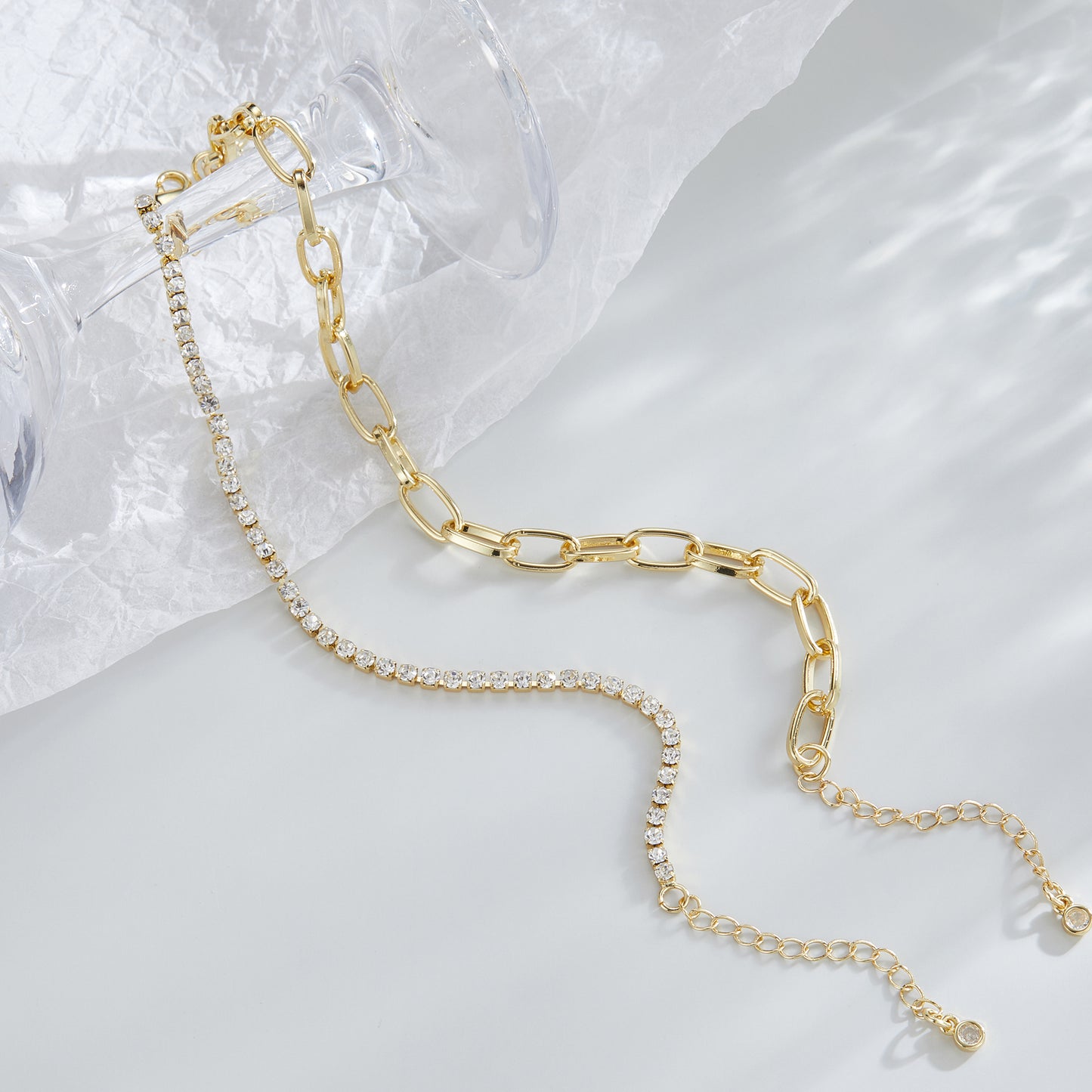 Gold Link Bracelets for Women, Dainty 14K Gold Paperclip Stake Layered Link Bracelet Jewelry for Women