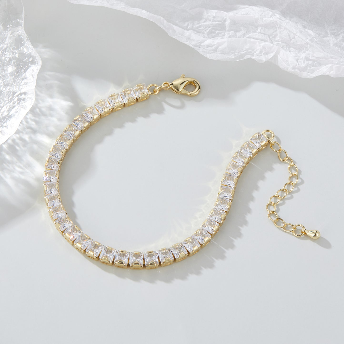 Gold Bracelets for Women, Dainty 14K Gold Paperclip Stake Adjustable Layered Link Bracelet Jewelry for Women