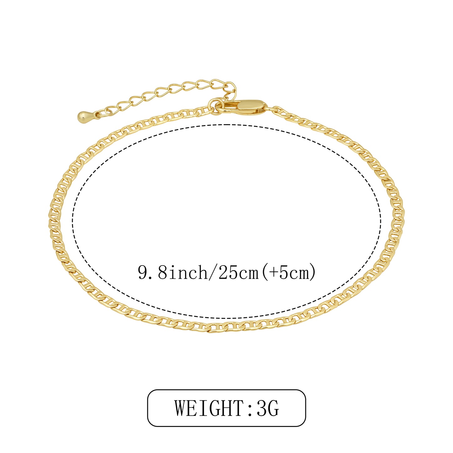 Aprilery 3Pcs Gold Layered Anklet Set for Women, Dainty Adjustable Cuban Link, Paperclip & Beaded Chain Ankle Bracelets, Trendy Summer Beach Foot Jewelry Gift