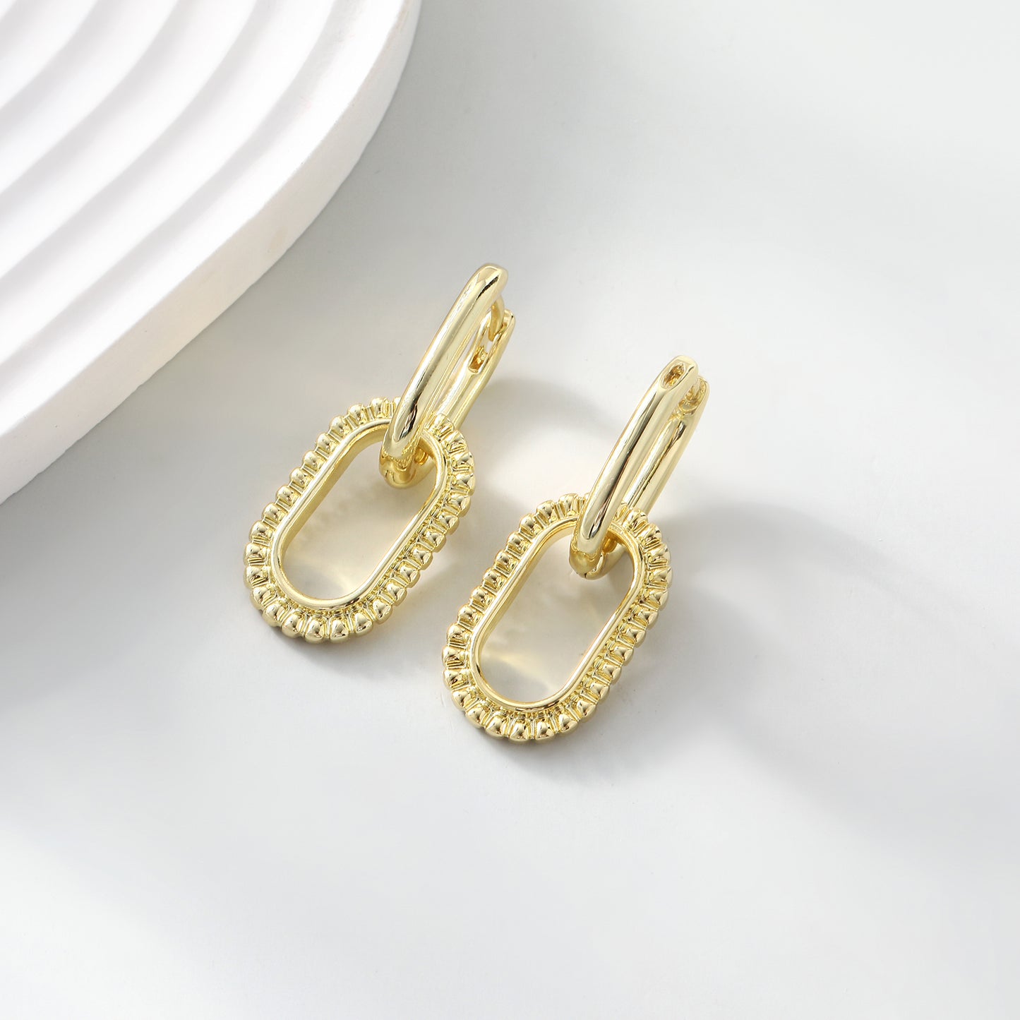 Gold Chain Dangle Earrings for Women, Trendy Statement Earrings Lightweight Hypoallergenic Jewelry for Her