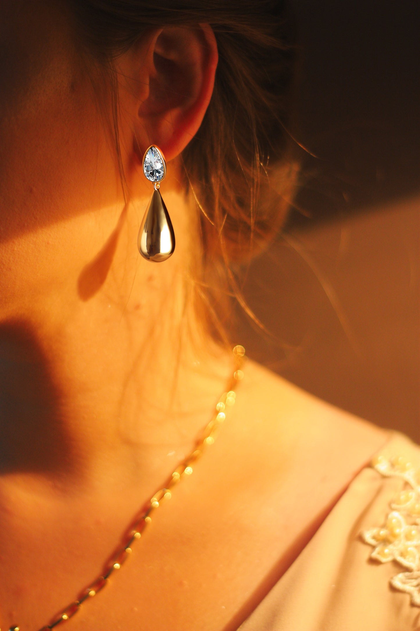 Dangle Earrings for Women, 18K Gold Plated Drop Earrings CZ Dangle Hypoallergenic Earrings Costume Jewelry for Her