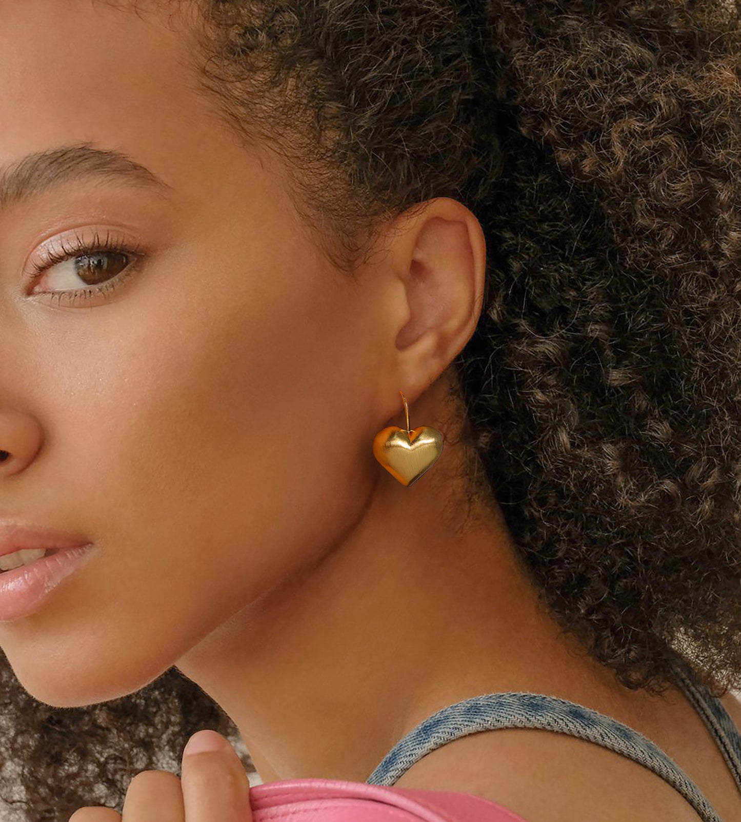 Heart Earrings for Women, Trendy Love Dangle Earrings Chunky Gold Statement Stud Earrings Costume Jewelry for Her