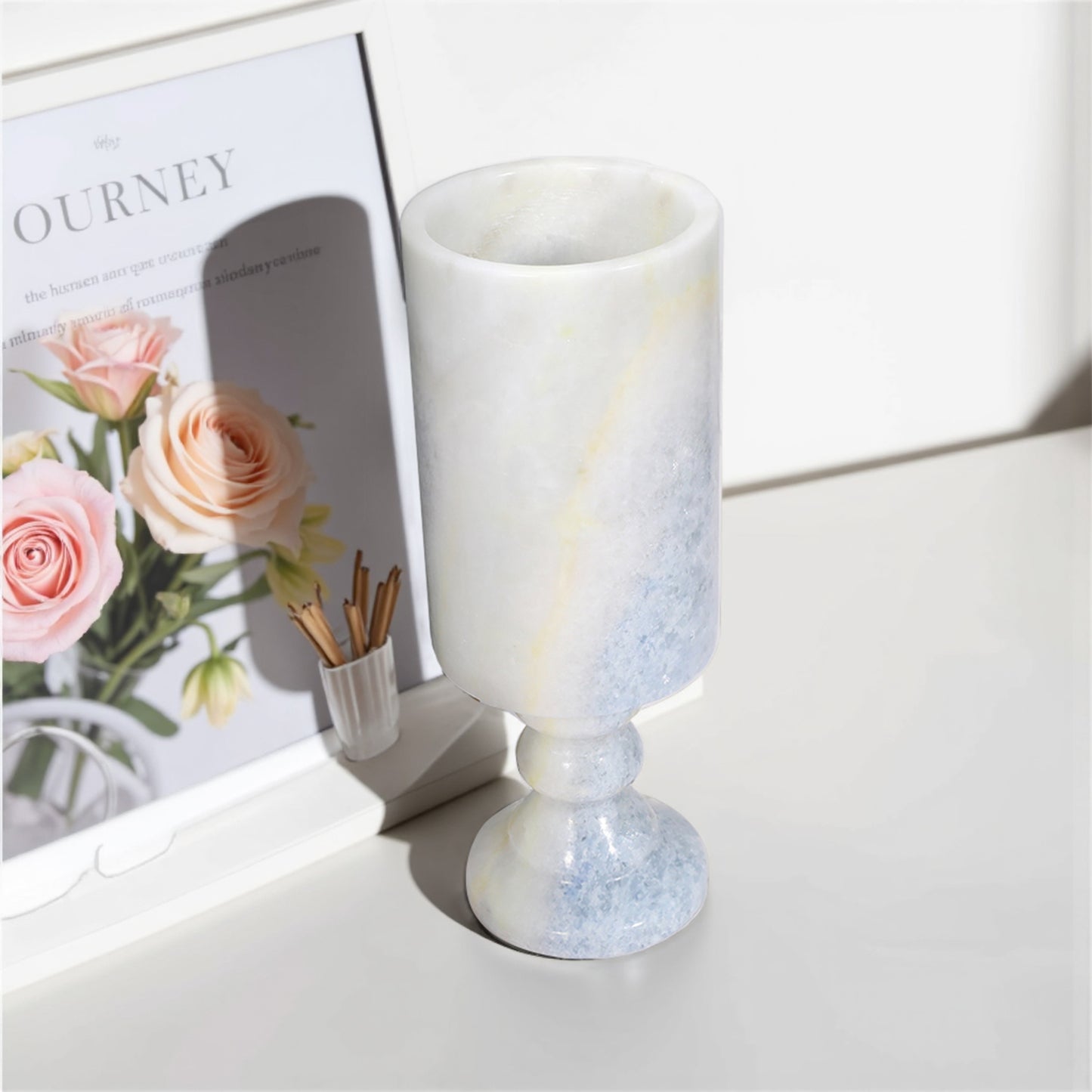 Candle Holders Natural Stone Premium Marble Candlestick Holder for Wedding Dinning Party