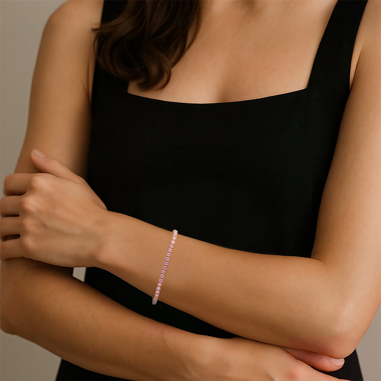 Tennis Bracelet for Women Gold Plated Cubic Zirconia Cute Bracelets Jewelry for Her