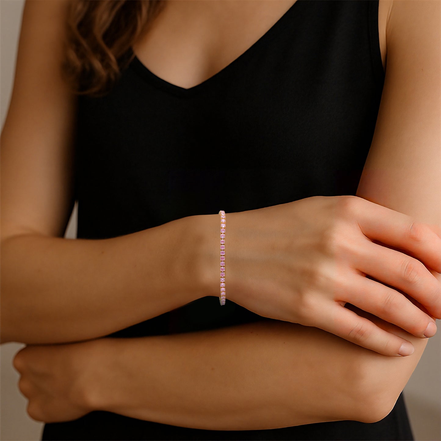 Tennis Bracelet for Women Gold Plated Cubic Zirconia Cute Bracelets Jewelry for Her