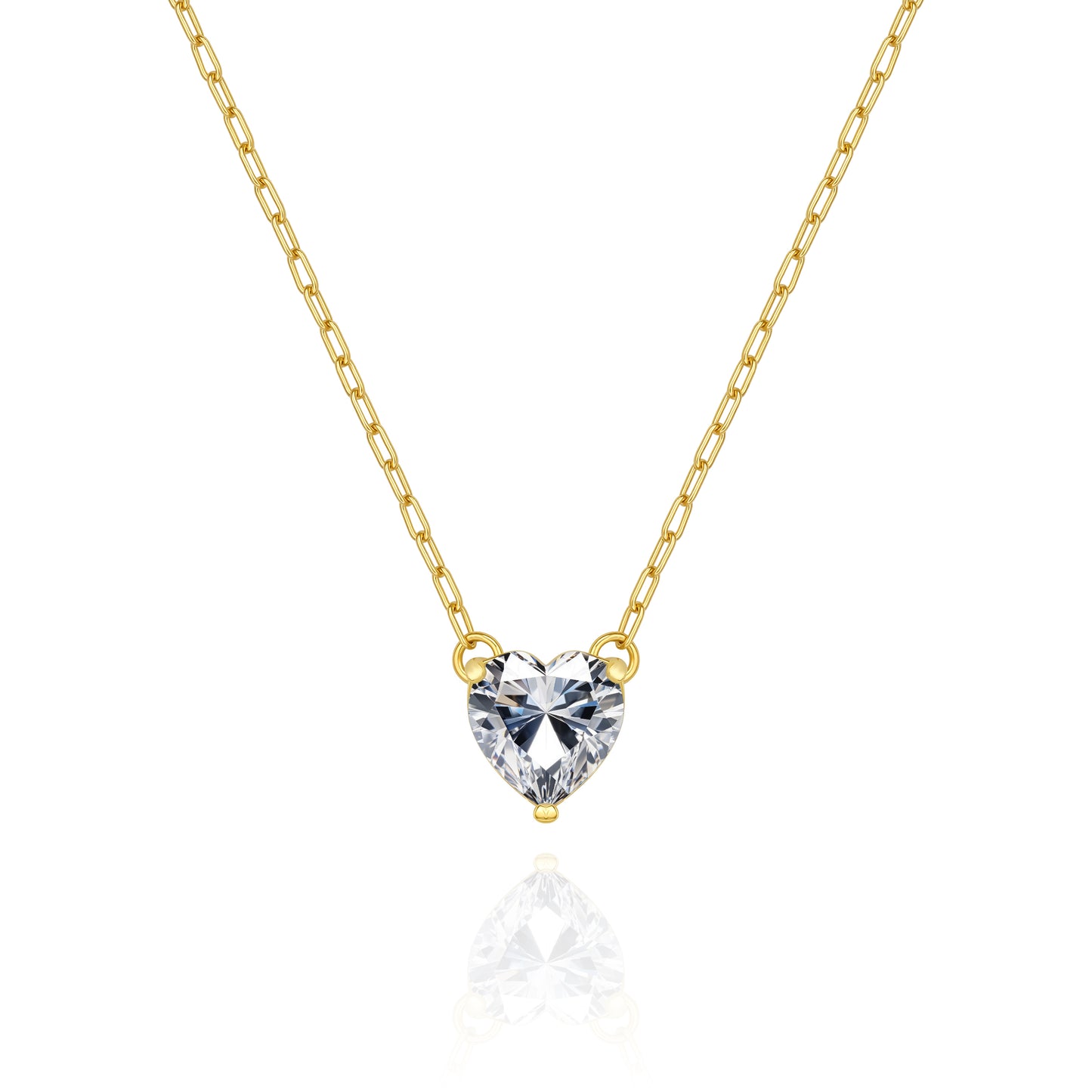 Aprilery Gold Pendant Necklaces for Women Cubic Zirconia Heart Necklace Trendy Gold Chain Necklaces Dainty Jewelry Gift