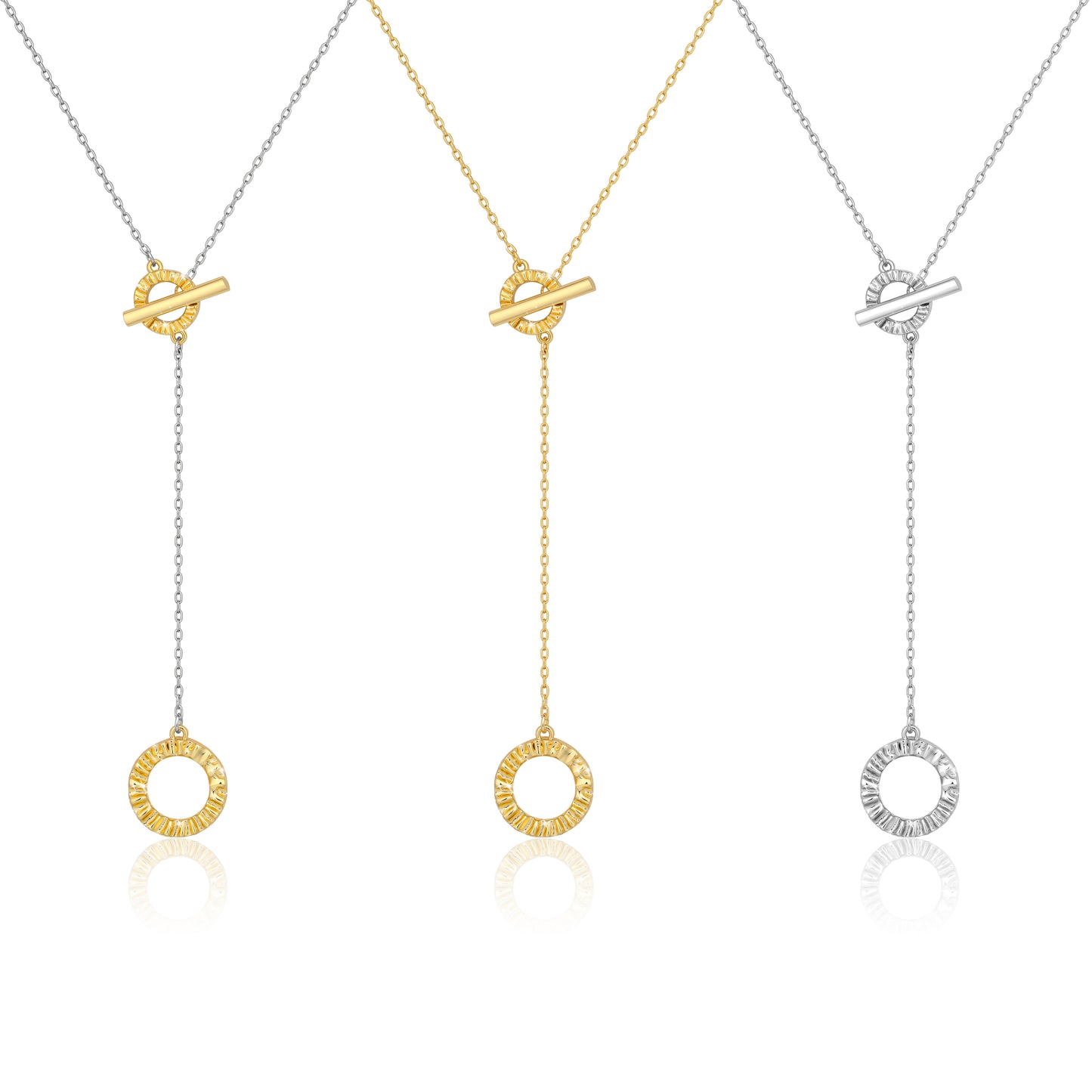 Aprilery Gold Chain Necklaces for Women Circular Round Necklace Trendy Line Gold  and Silver Necklaces Dainty Jewelry Gift