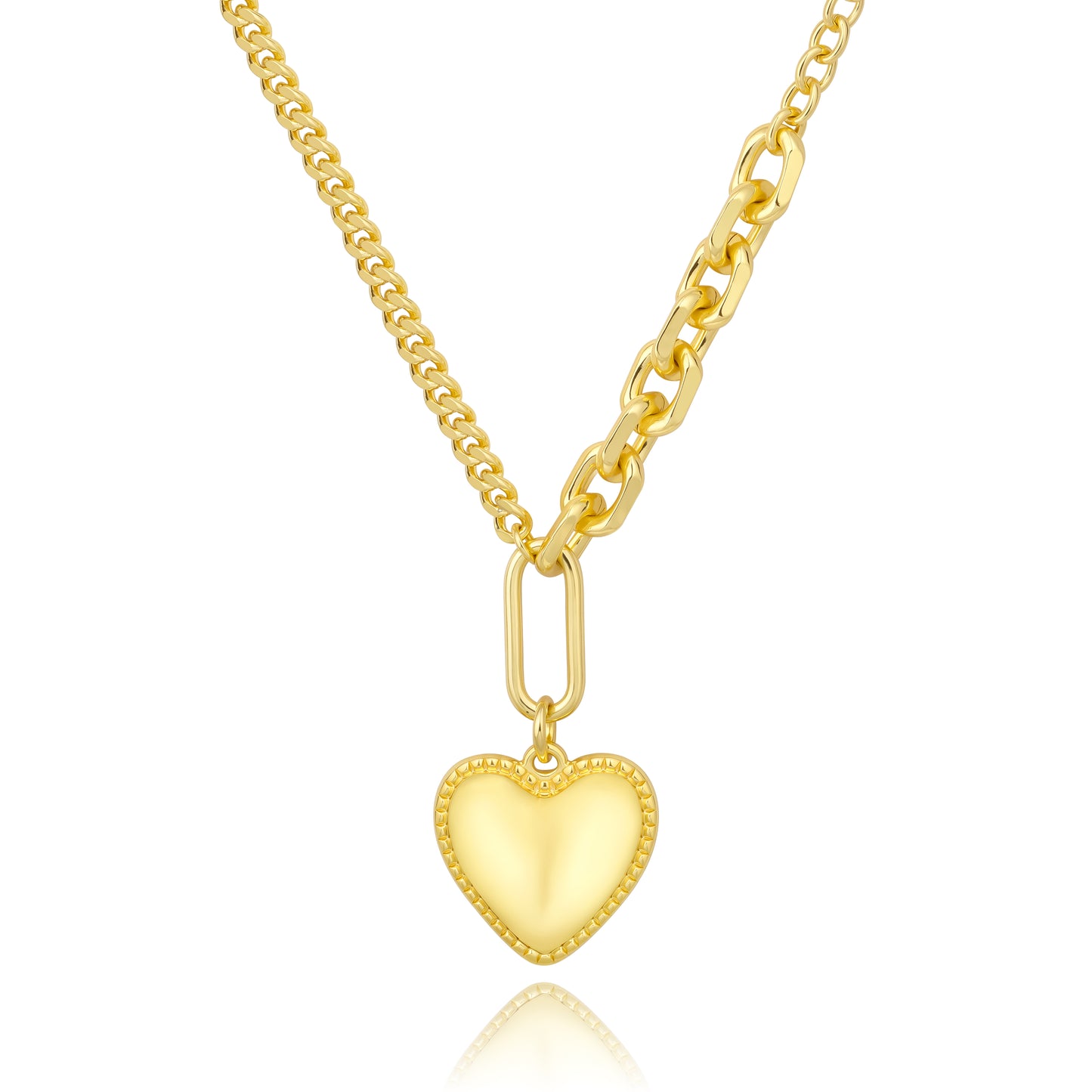 Aprilery Trendy Gold Chain Necklace for Women Heart Pendant Necklaces Jewelry Gifts