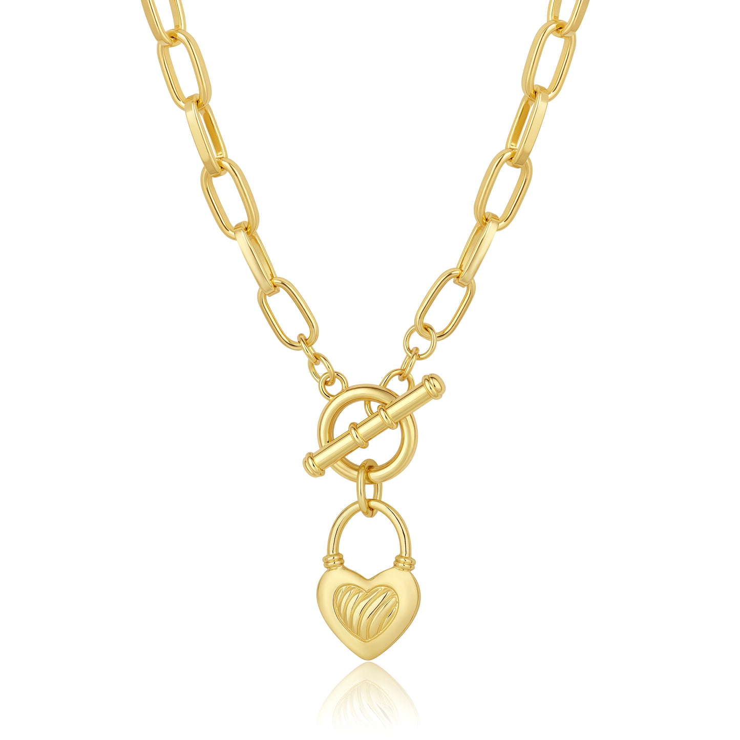 Aprilery Trendy Gold Chain Necklace for Women Heart Pendant Necklaces Jewelry Gifts