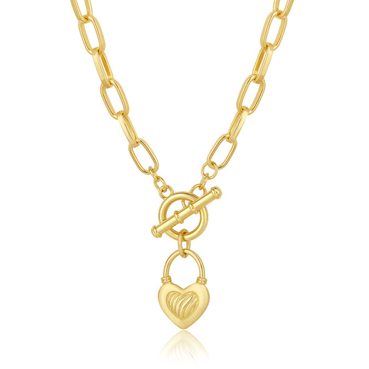 Aprilery Trendy Gold Chain Necklace for Women Heart Pendant Necklaces Jewelry Gifts