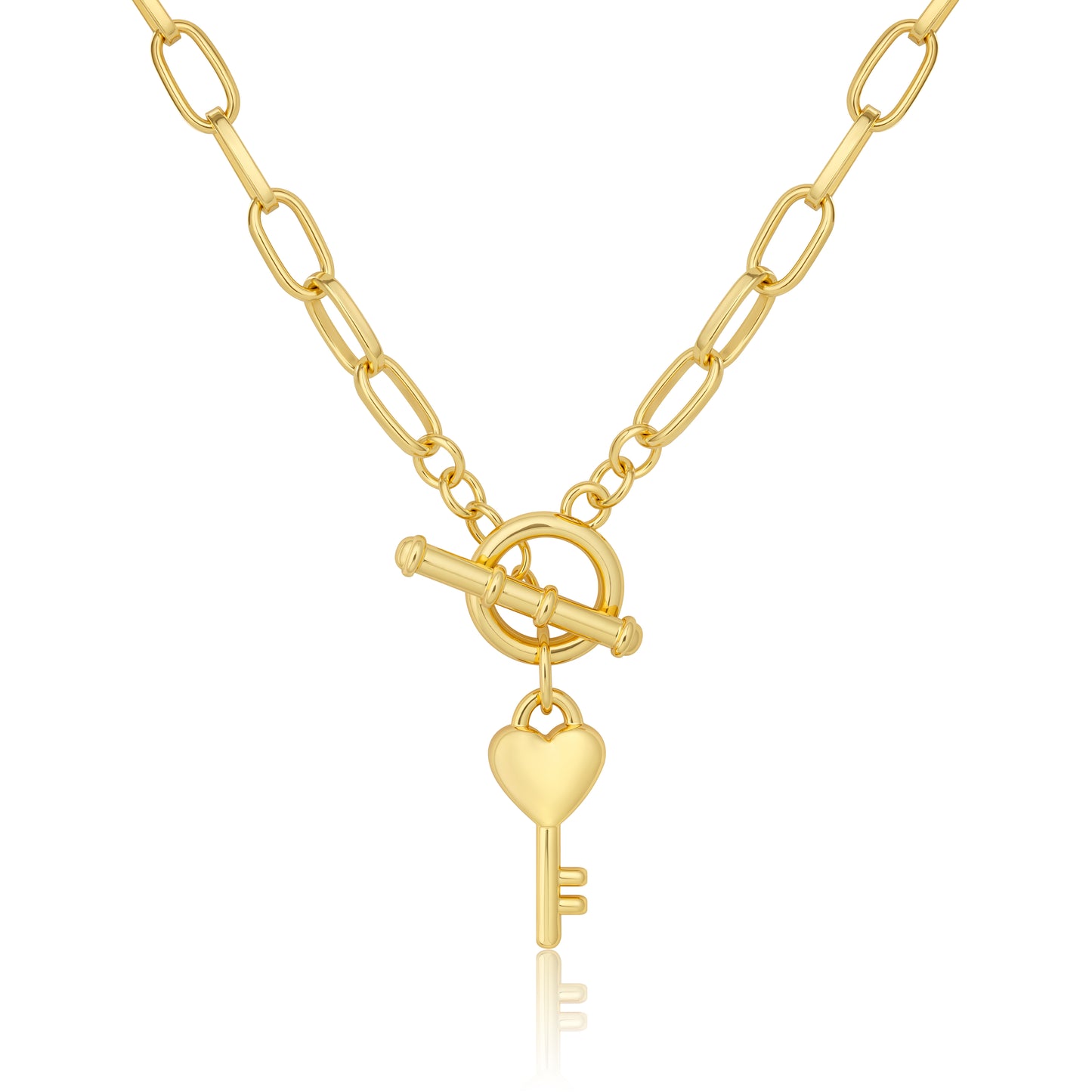 Aprilery Trendy Gold Chain Necklace for Women Lock and Key Pendant Necklaces Jewelry Gifts