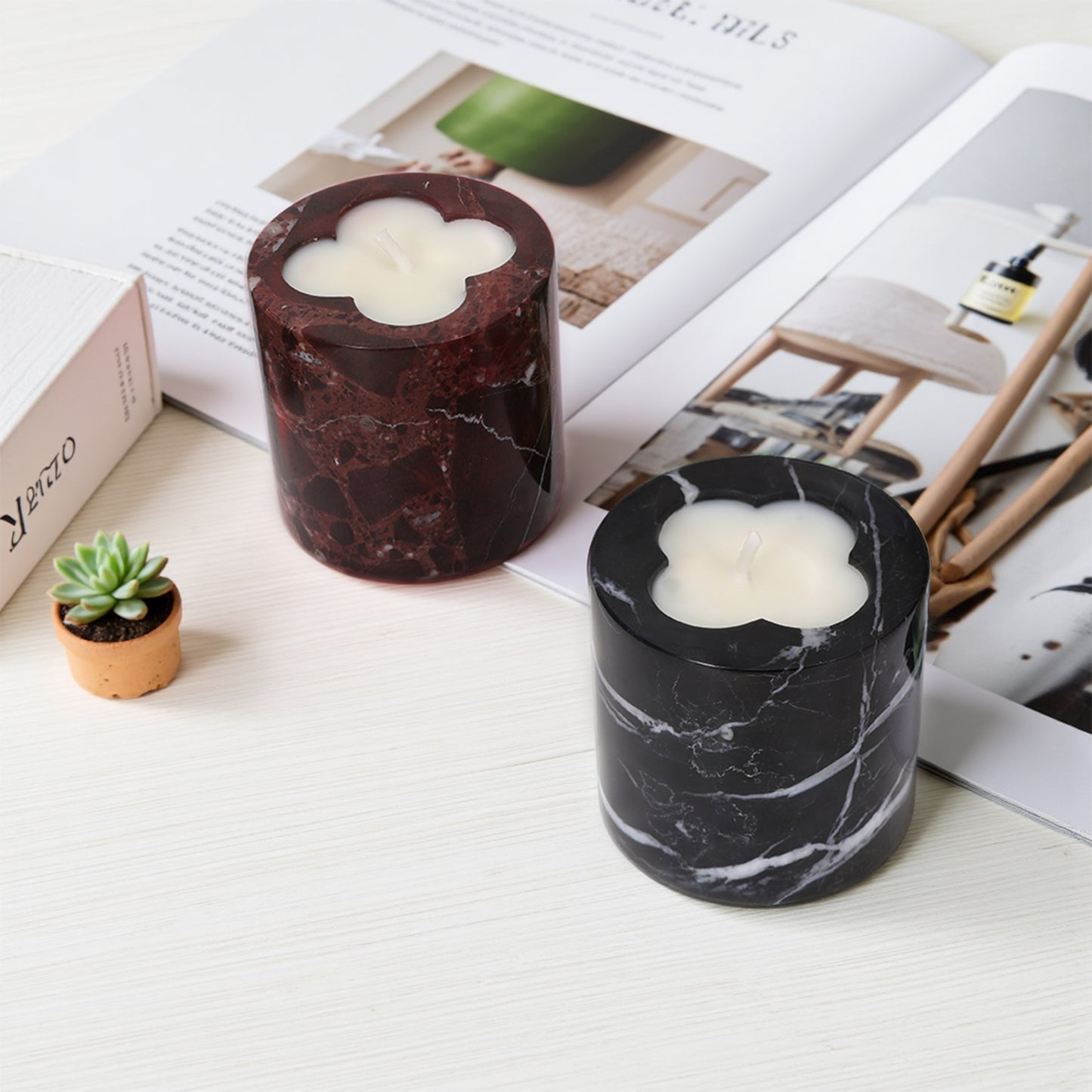 Candle Holders for Candle Natural Stone Premium Marble Candlestick Holder for Wedding Dinning Party