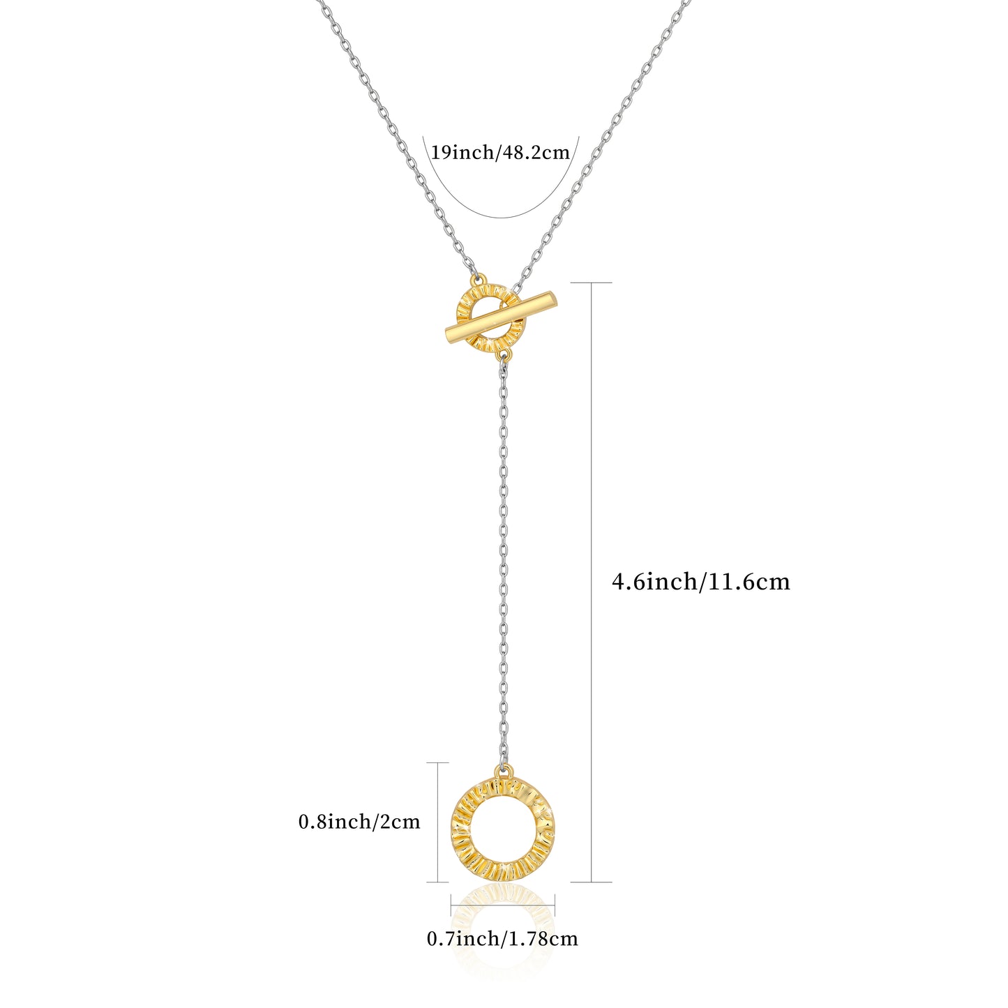 Aprilery Gold Chain Necklaces for Women Circular Round Necklace Trendy Line Gold  and Silver Necklaces Dainty Jewelry Gift