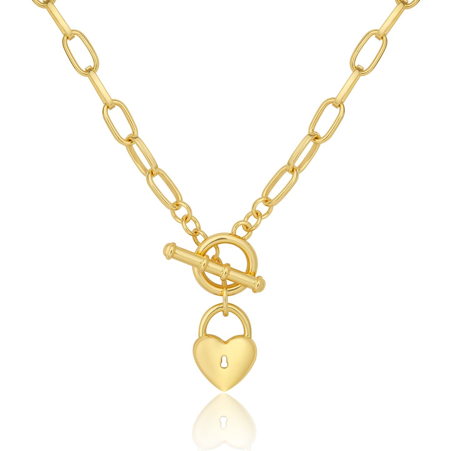 Aprilery Trendy Gold Chain Necklace for Women Lock and Key Pendant Necklaces Jewelry Gifts
