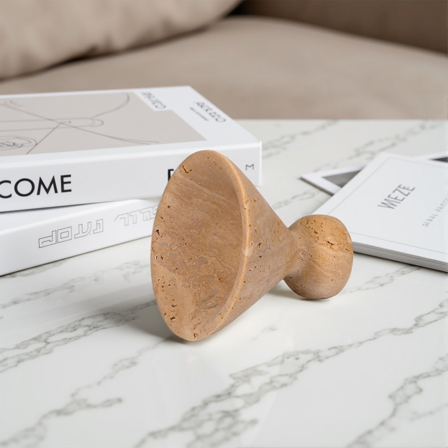 Candle Holders Natural Stone Premium Marble Candlestick Holder for Wedding Dinning Party