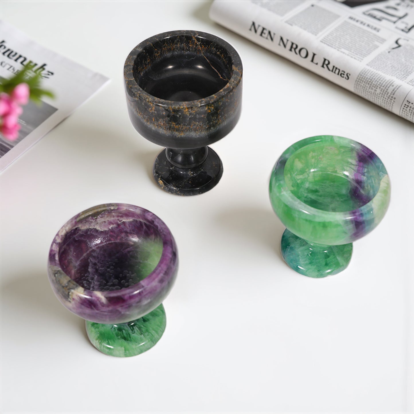 Candle Holders Natural Stone Premium Marble Candlestick Holder for Wedding Dinning Party