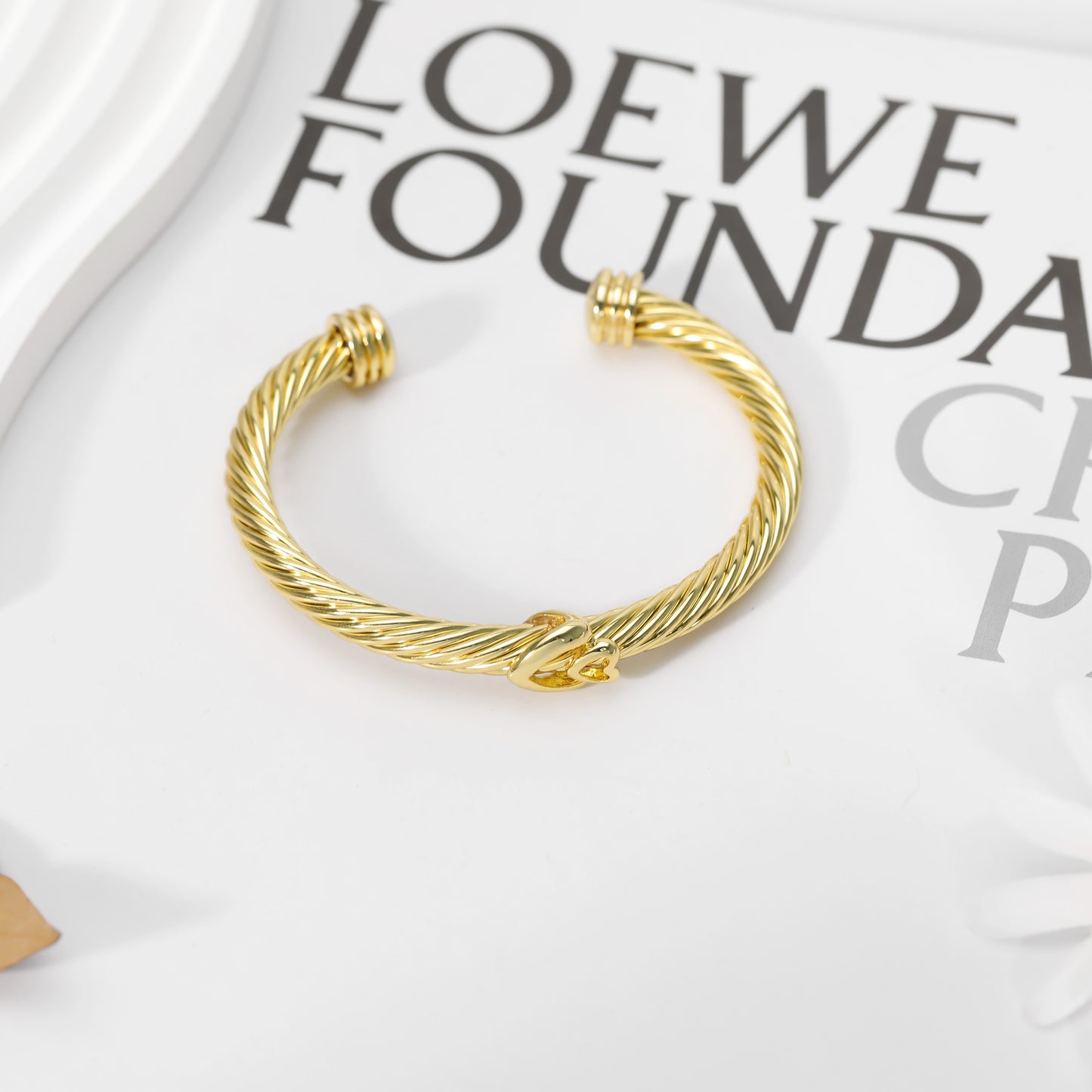 Aprilery Cuff Bracelet for Women Silver Wire Twisted Two Tone Cable Bracelet Gold Heart Cuff Bangle Vintage Bracelets Jewelry Gifts