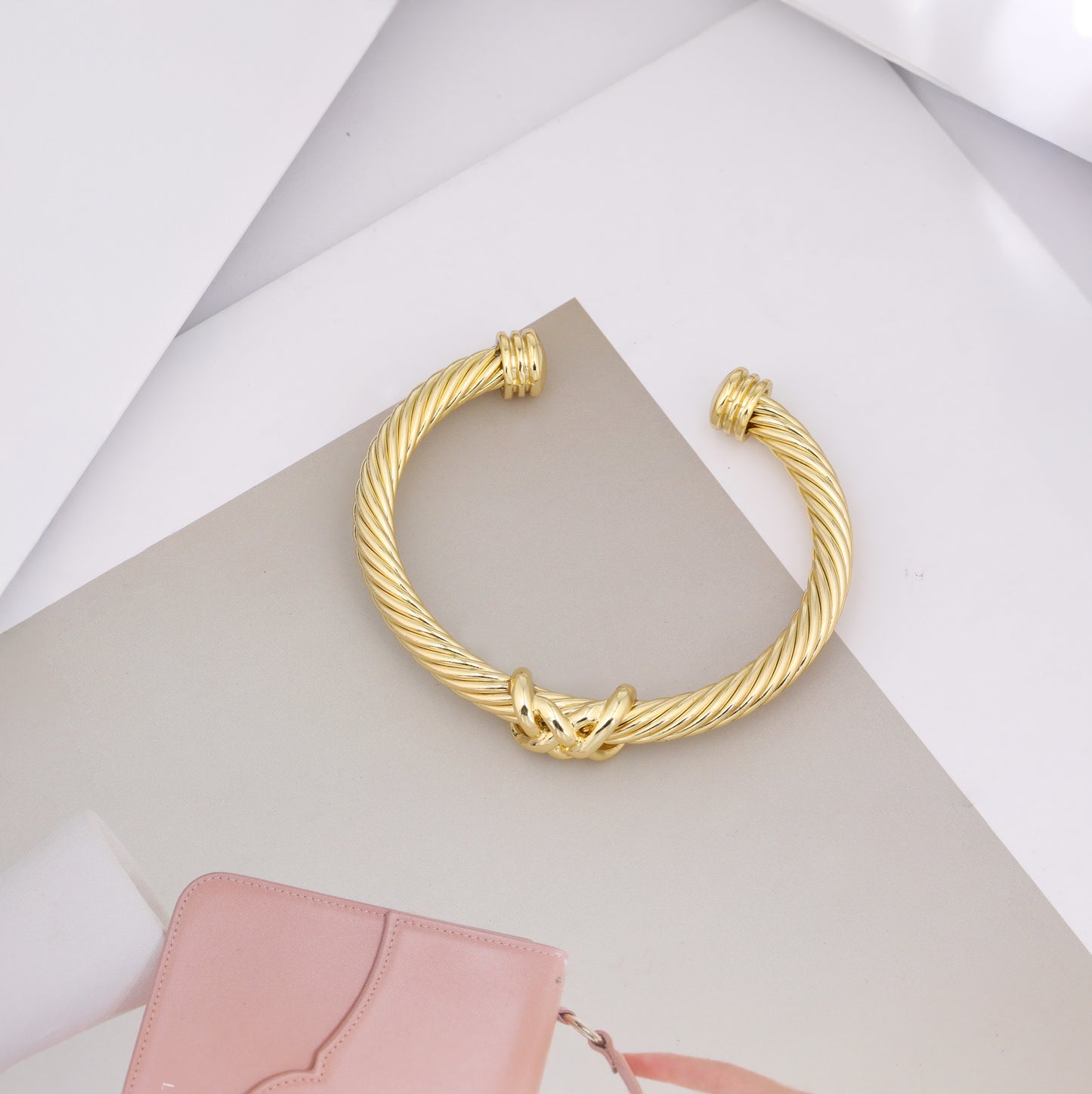 Aprilery Cuff Bracelet for Women Gold Wire Twisted Cable Bracelet Gold Line Cuff Bangle Vintage Bracelets Jewelry Gifts
