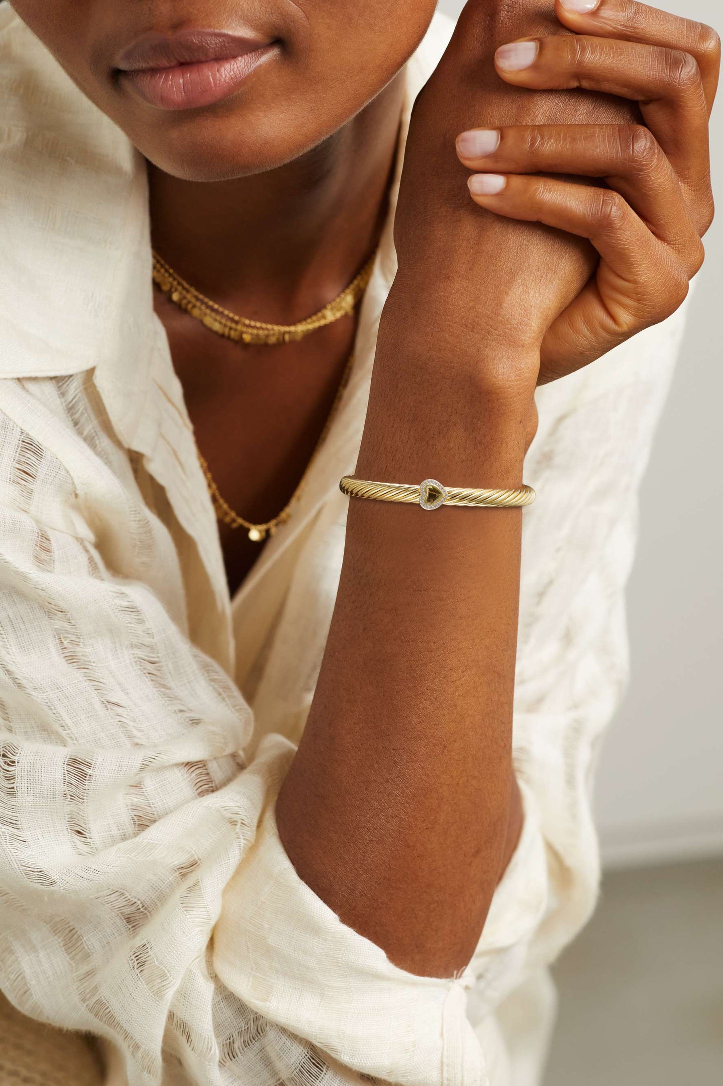 Aprilery Cuff Bracelet for Women Gold Wire Twisted Cable Bracelet Gold Heart Cuff Bangle Vintage Bracelets Jewelry Gifts