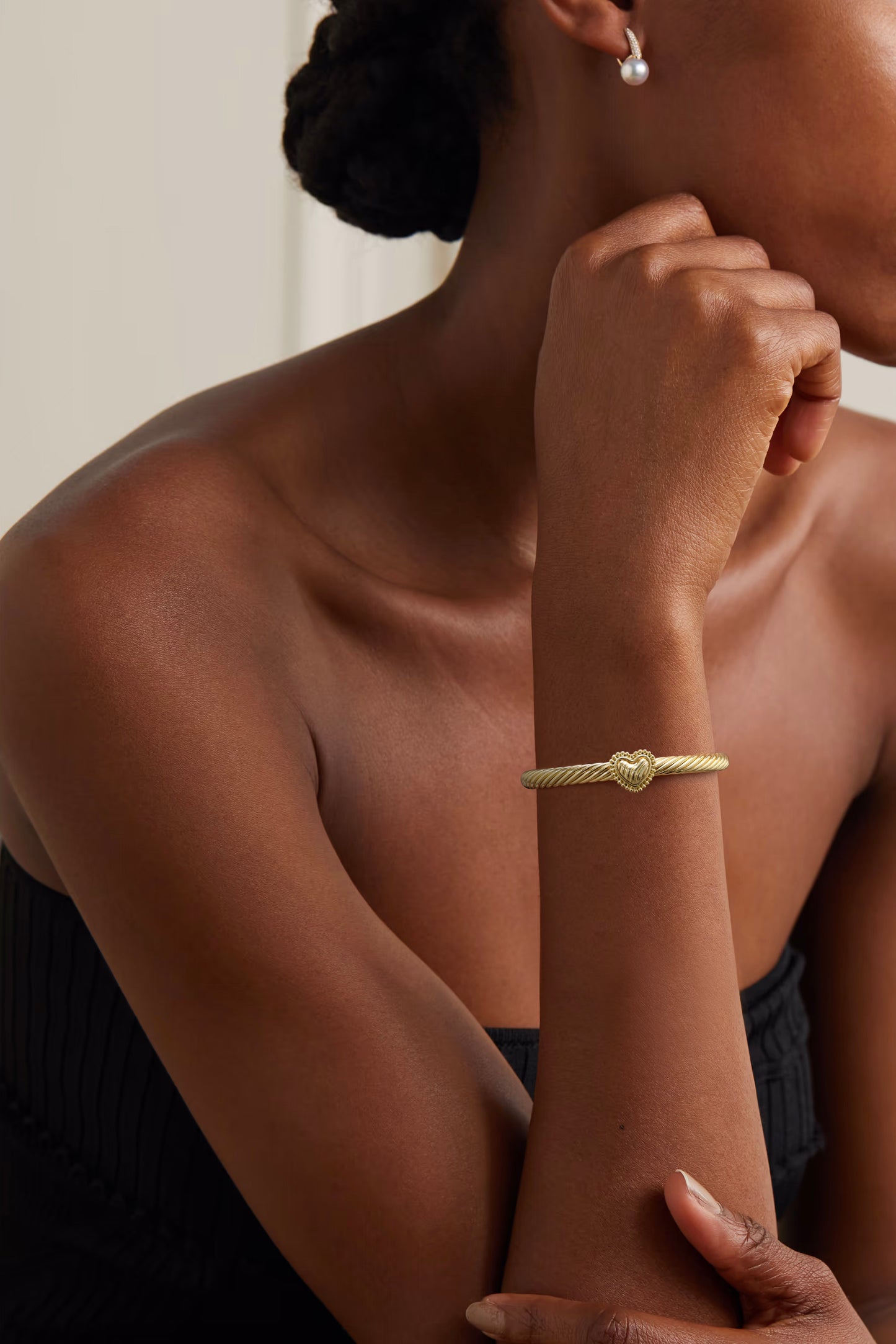 Aprilery Cuff Bracelet for Women Silver Wire Twisted Two Tone Cable Bracelet Gold Heart Cuff Bangle Vintage Bracelets Jewelry Gifts