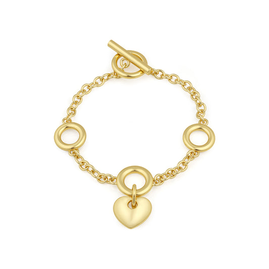 Aprilery Gold Link Bracelet for Women, Heart Bangle Bracelets Trendy Chain Gold Bracelets Jewelry