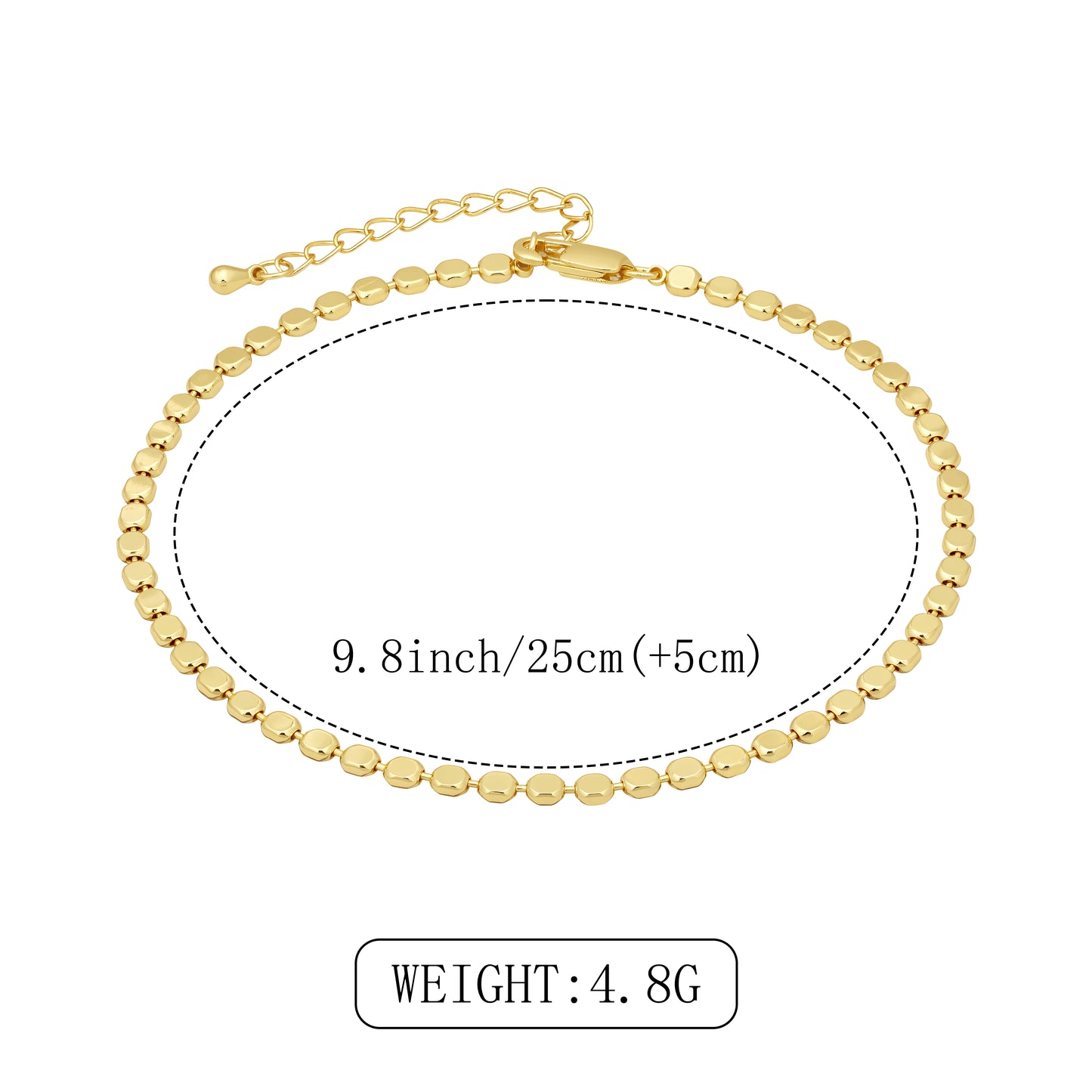 Aprilery 3Pcs Gold Layered Anklet Set for Women, Dainty Adjustable Cuban Link, Paperclip & Beaded Chain Ankle Bracelets, Trendy Summer Beach Foot Jewelry Gift
