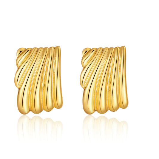 Chunky Gold Earrings Trendy Vintage Gold Geometric Stud Statement Earrings Hypoallergenic Dupes Jewelry for Women Gifts