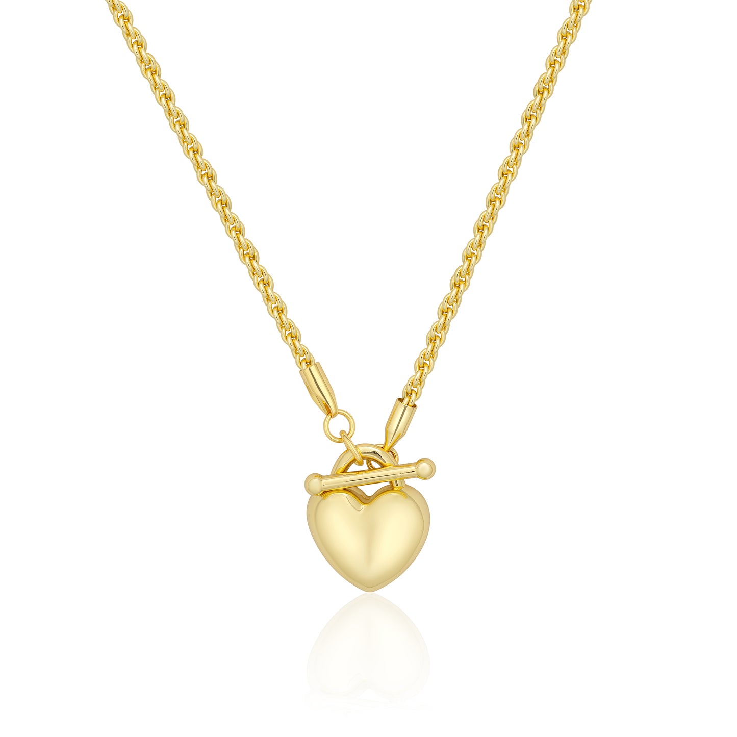 Aprilery Trendy Gold Chain Necklace for Women Heart Pendant Necklaces Jewelry Gifts