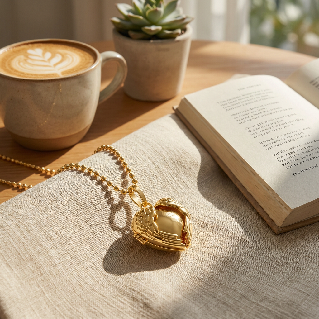 Aprilery Gold Pendant Necklaces for Women Bell Necklace Trendy Gold Chain Necklaces Dainty Jewelry Gift