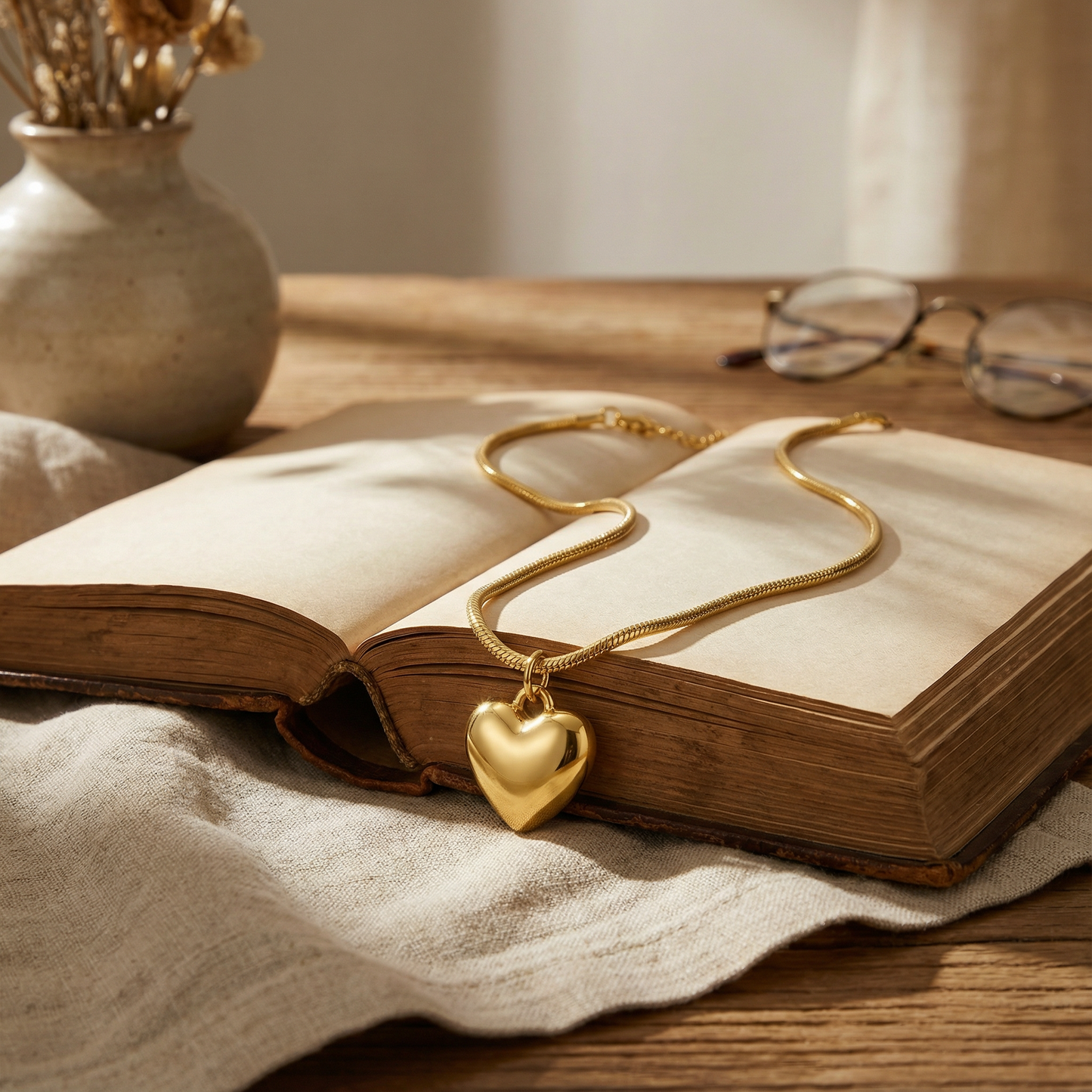 Aprilery Gold Pendant Necklaces for Women Heart Necklace Trendy Gold Chain Necklaces Dainty Jewelry Gift