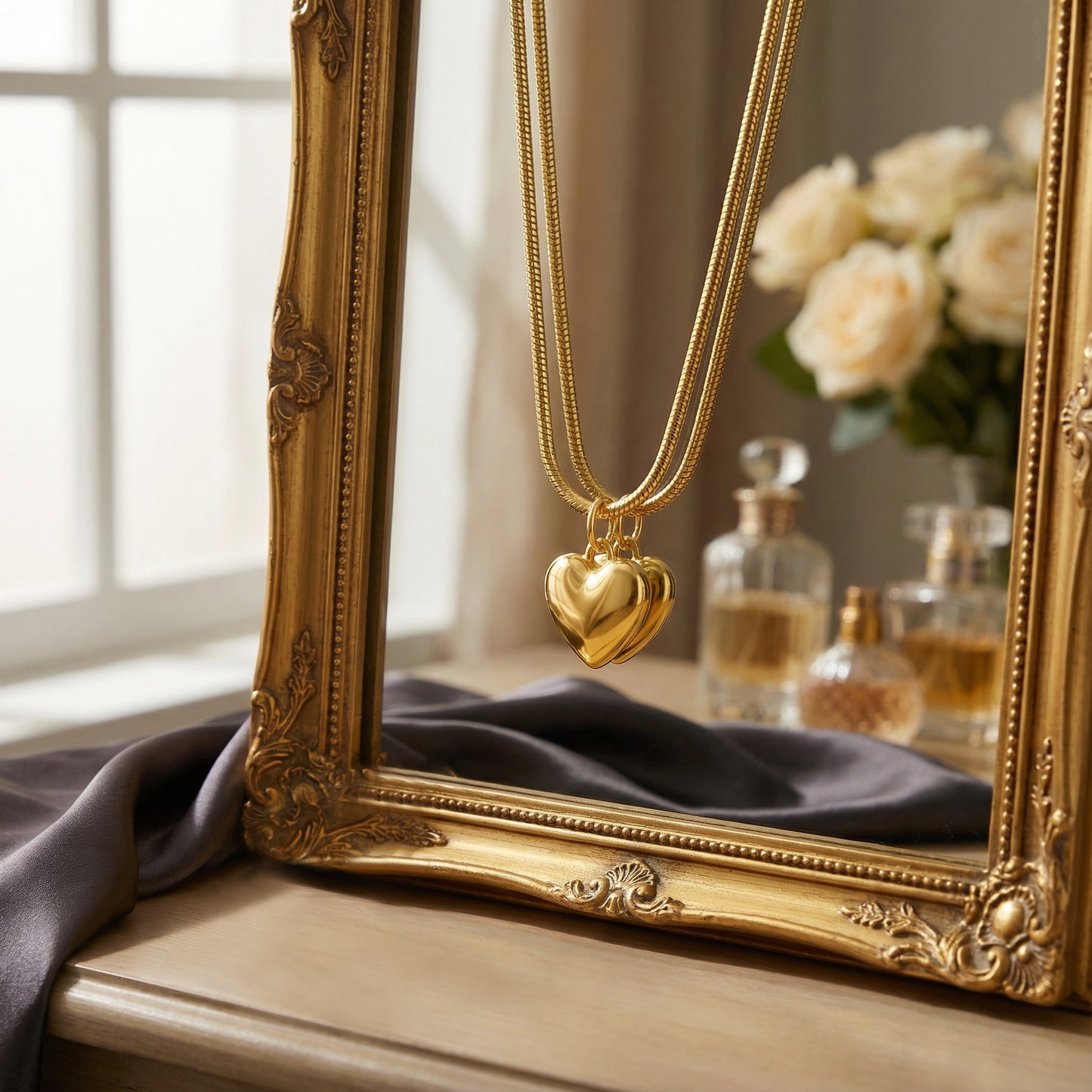 Aprilery Gold Pendant Necklaces for Women Heart Necklace Trendy Gold Chain Necklaces Dainty Jewelry Gift