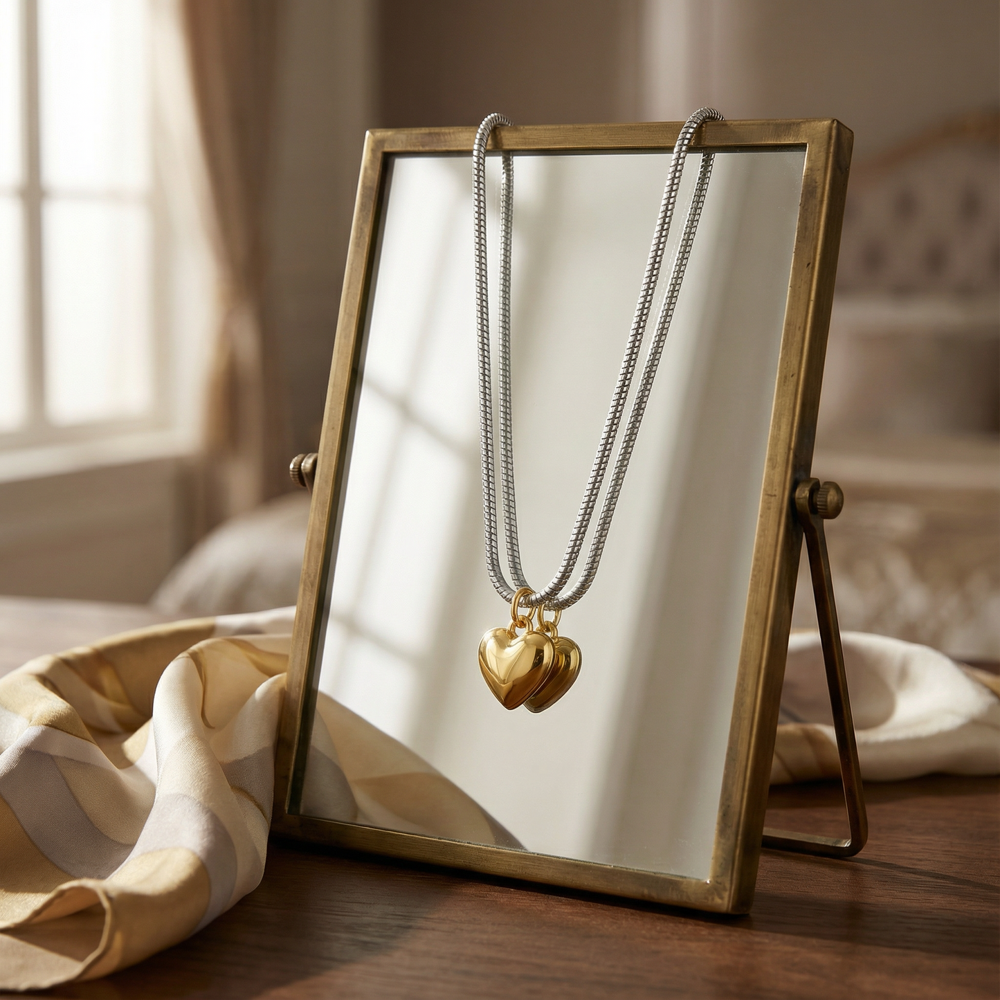 Aprilery Gold Pendant Necklaces for Women Heart Necklace Trendy Gold Chain Necklaces Dainty Jewelry Gift