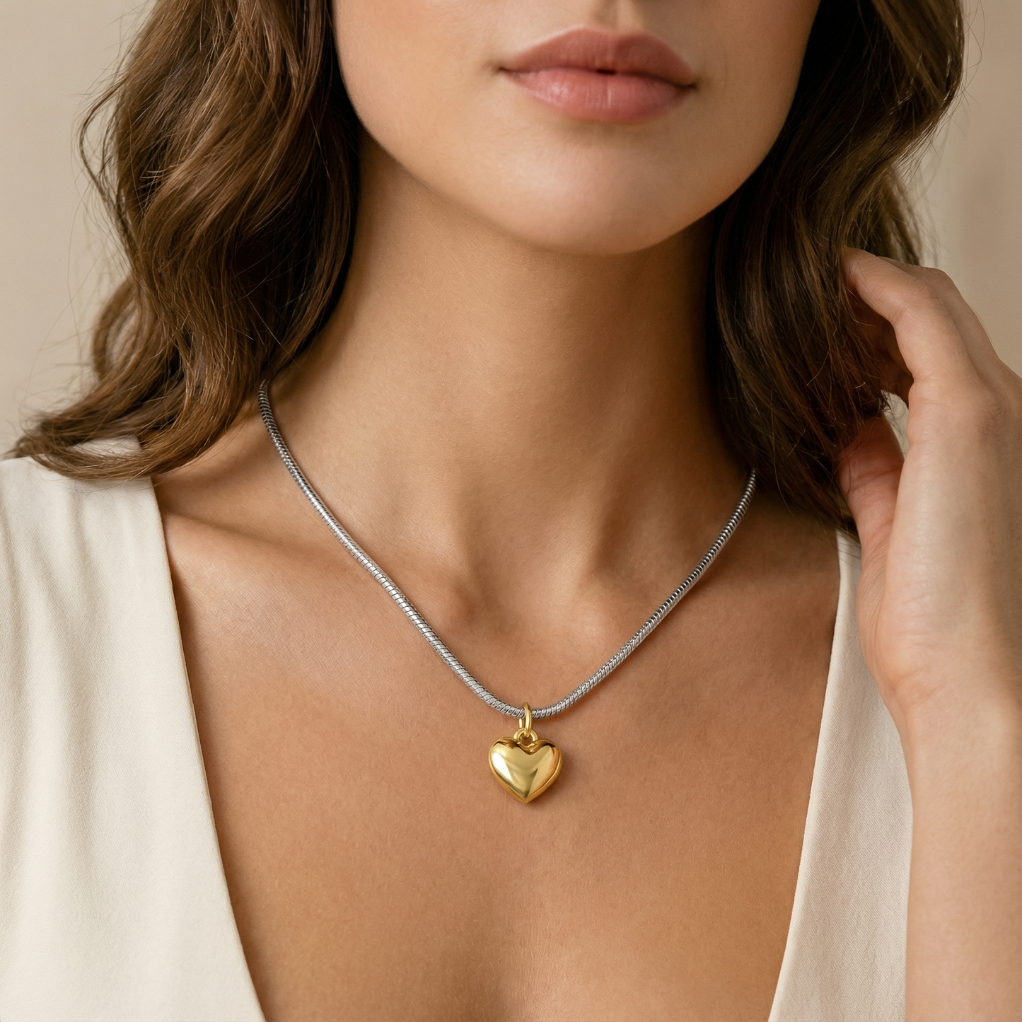 Aprilery Gold Pendant Necklaces for Women Heart Necklace Trendy Gold Chain Necklaces Dainty Jewelry Gift