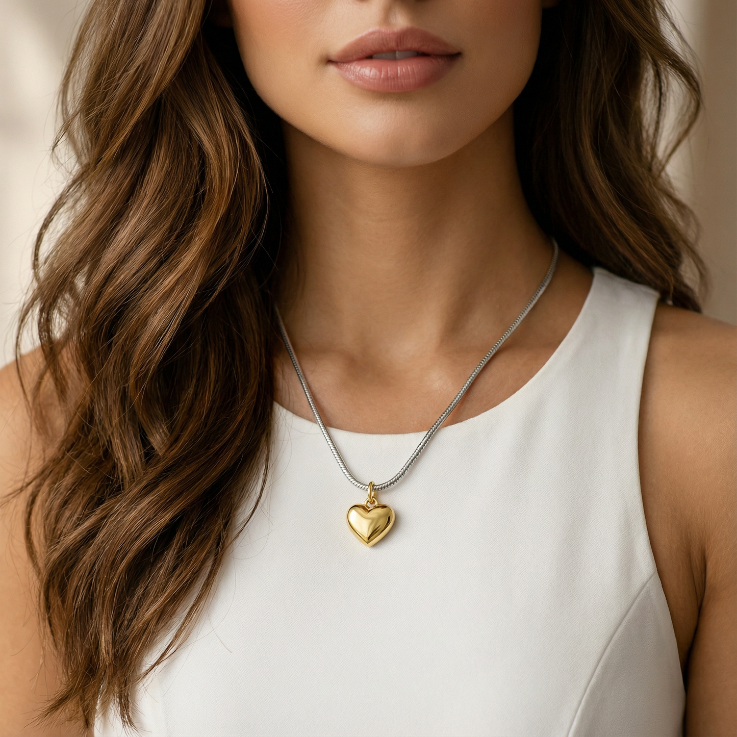 Aprilery Gold Pendant Necklaces for Women Heart Necklace Trendy Gold Chain Necklaces Dainty Jewelry Gift