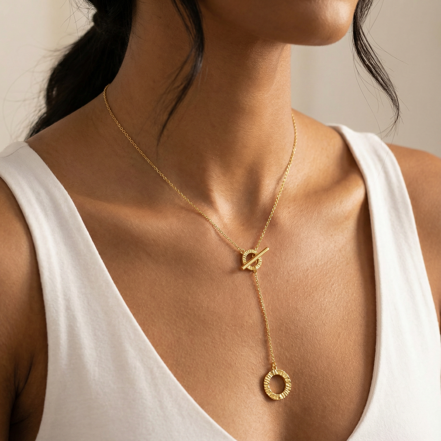 Aprilery Gold Chain Necklaces for Women Circular Round Necklace Trendy Line Gold  and Silver Necklaces Dainty Jewelry Gift