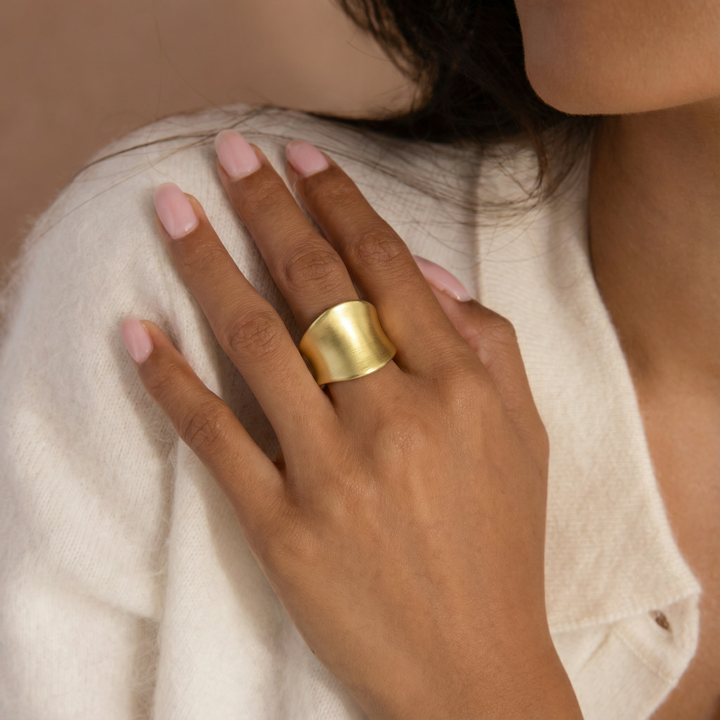 Gold and Silver Rings for Women Chunky Statement Rings Gold Plated Band Ring Wide Metal Square Rings Cocktail Costume Jewelry