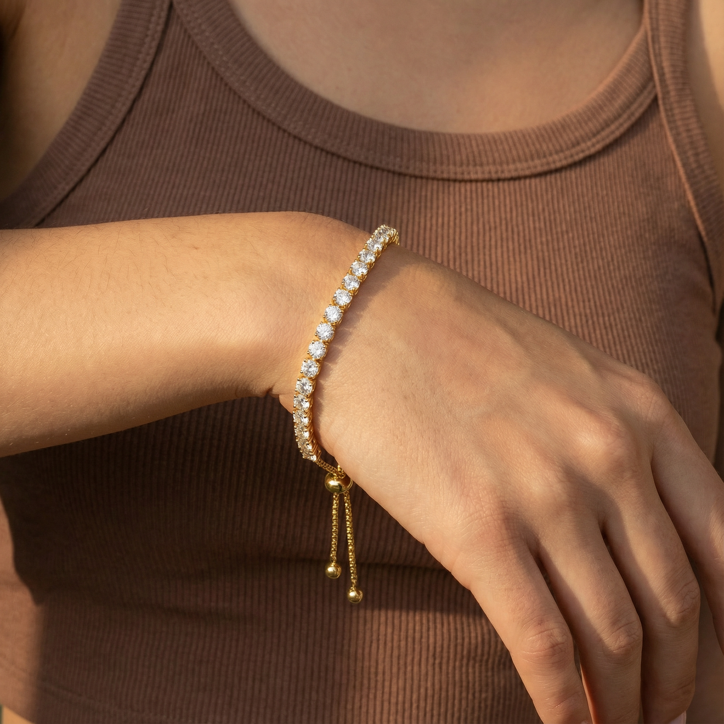 Tennis Bracelet for Women Gold Plated Cubic Zirconia Cute Bracelets Jewelry for Her