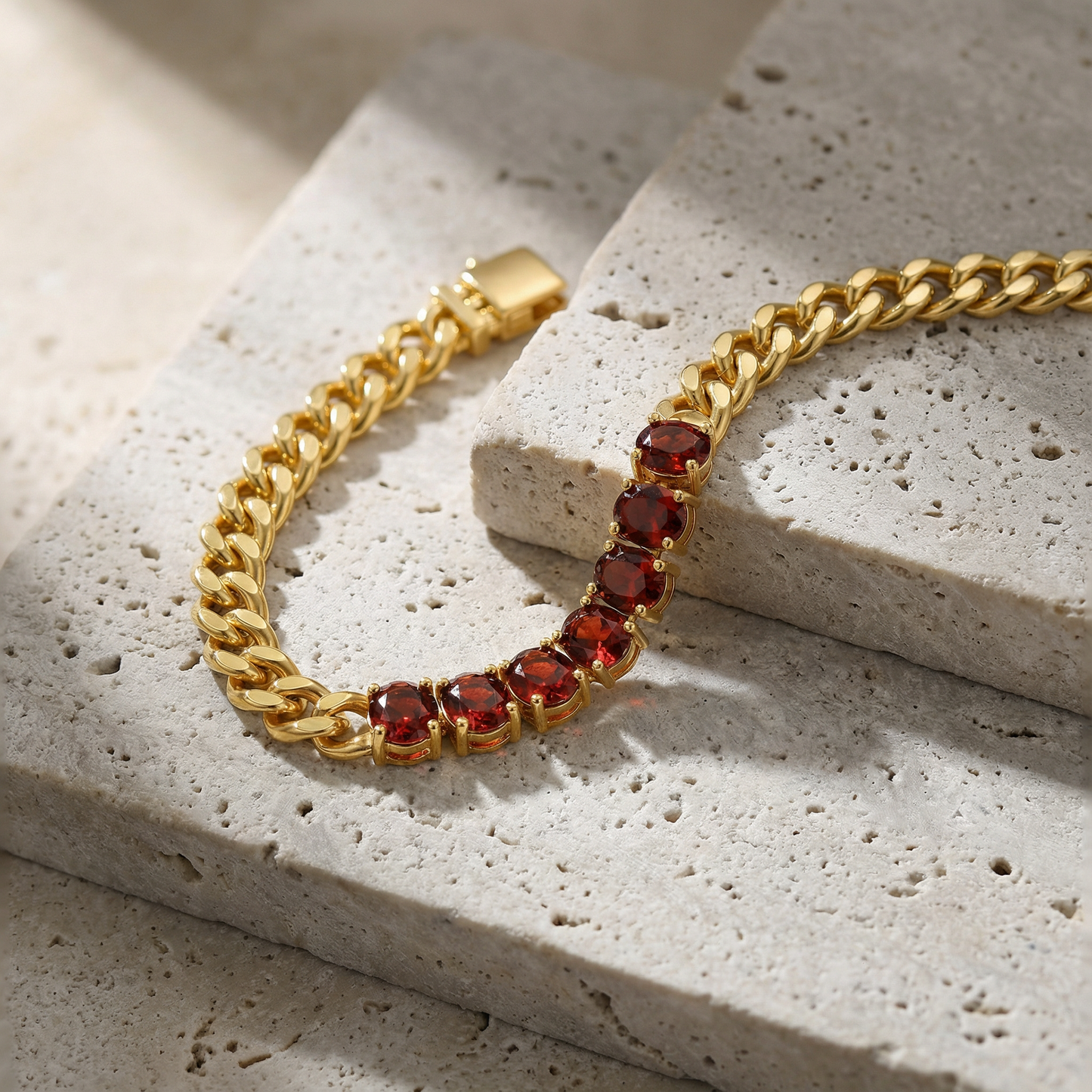 Aprilery Gold Chain Bracelet for Women, Dainty Cubic zirconia Link Bracelet Gold Trendy Bracelets Jewelry