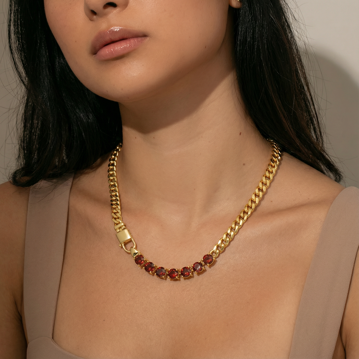 Aprilery Gold Necklaces for Women Tennis Chain Cubic Zirconia Necklace Trendy Gold Link Necklaces Dainty Jewelry Gift