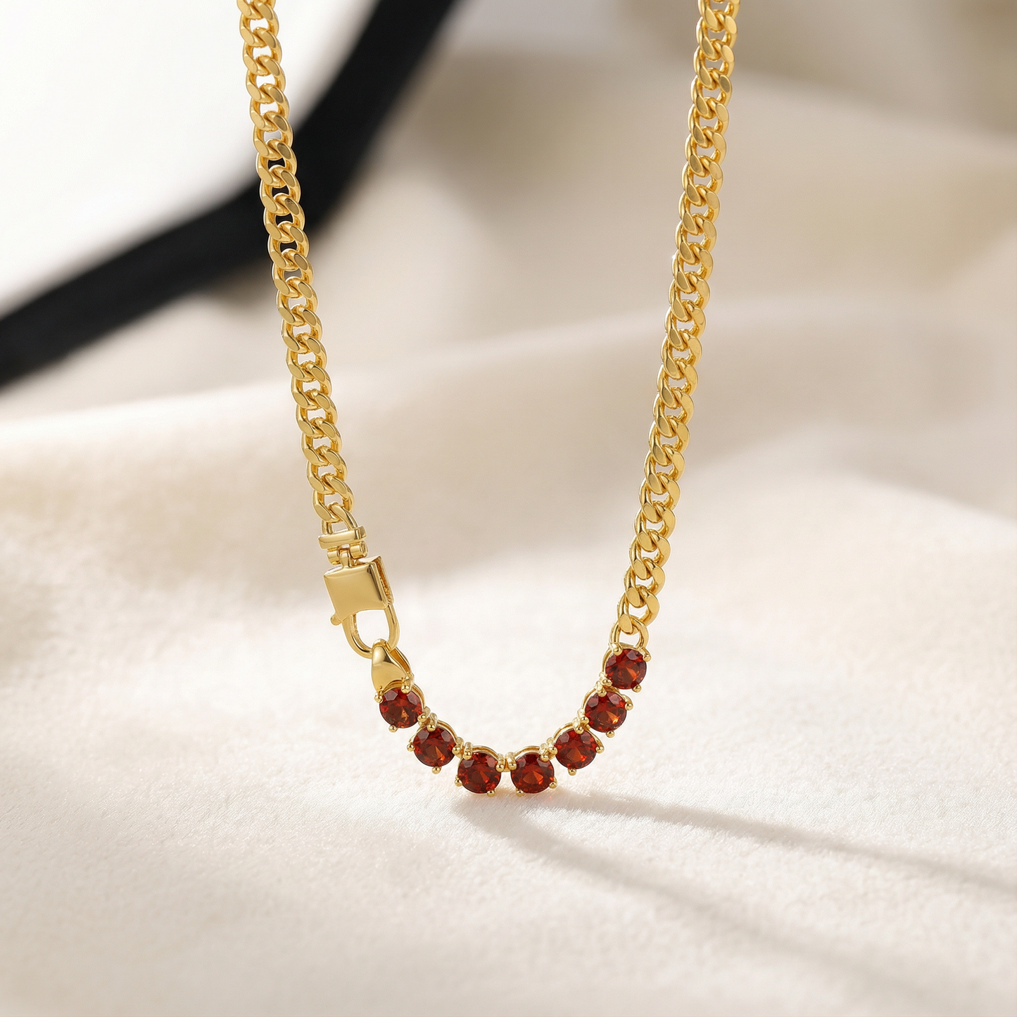 Aprilery Gold Necklaces for Women Tennis Chain Cubic Zirconia Necklace Trendy Gold Link Necklaces Dainty Jewelry Gift