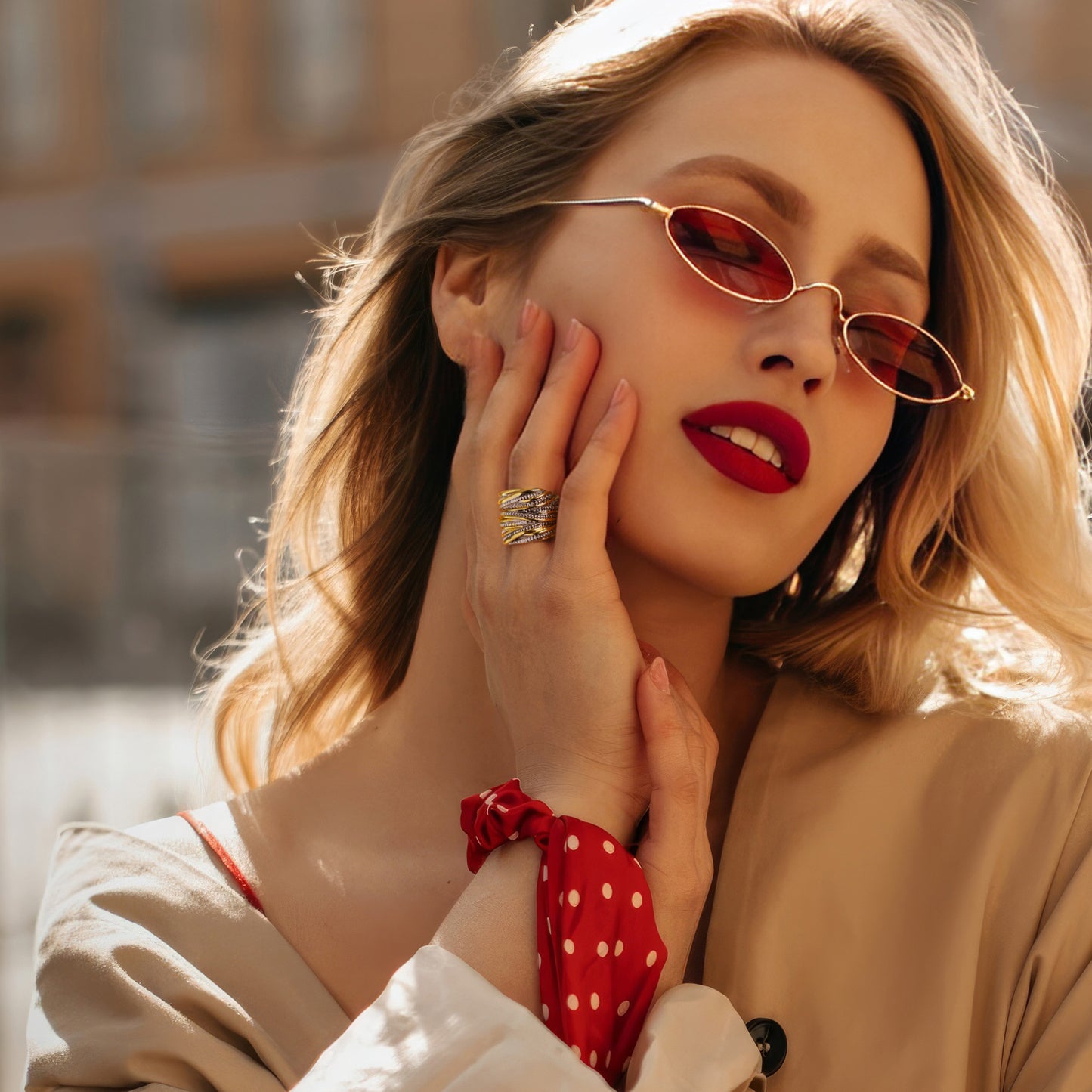 Aprilery Gold and Silver Rings for Women Fashion Two Tone Statement Cross Twisted Ring Cable Wire Vintage Mixed Metal Band Jewelry