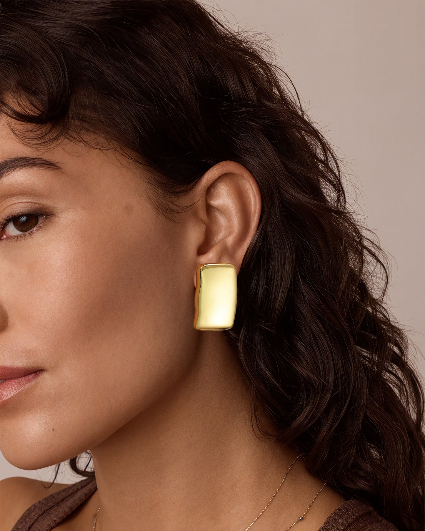 Chunky Gold Earrings Trendy Vintage Gold Geometric Stud Statement Earrings Hypoallergenic Dupes Jewelry for Women Gifts