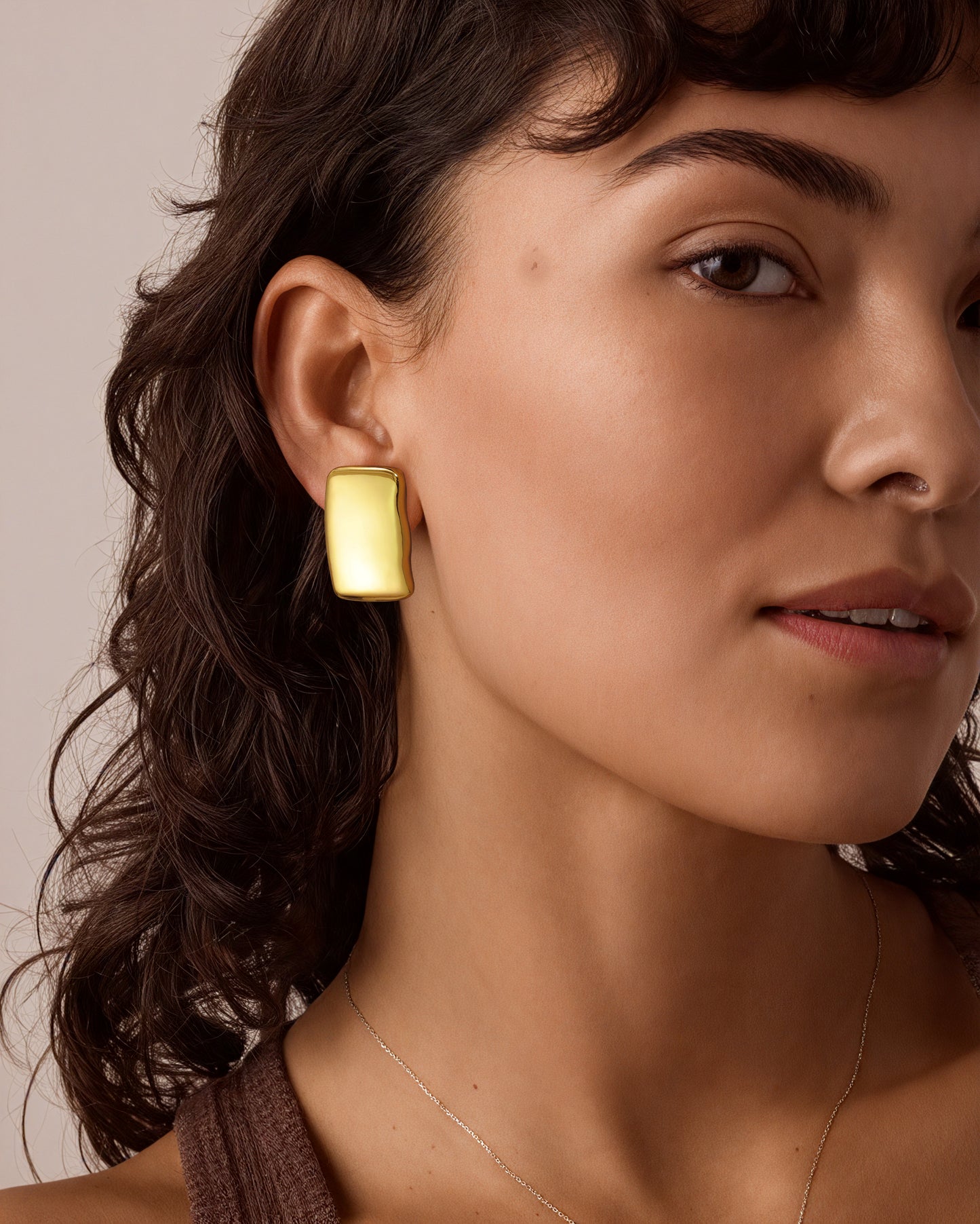 Chunky Gold Earrings Trendy Vintage Gold Geometric Stud Statement Earrings Hypoallergenic Dupes Jewelry for Women Gifts