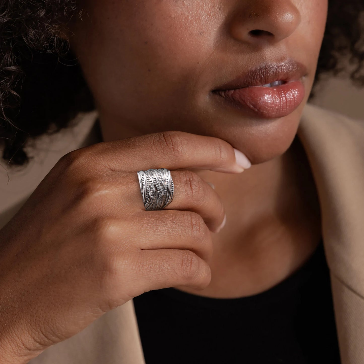 Aprilery Gold and Silver Rings for Women Fashion Two Tone Statement Cross Twisted Ring Cable Wire Vintage Mixed Metal Band Jewelry