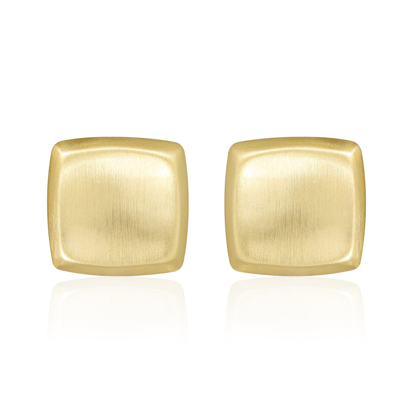 Aprilery Chunky Gold Stud Earrings for Women, 14K Gold Plated Matte Brushed Statement Earrings, Trendy Geometric Teardrop & Square Dome Earrings Jewelry