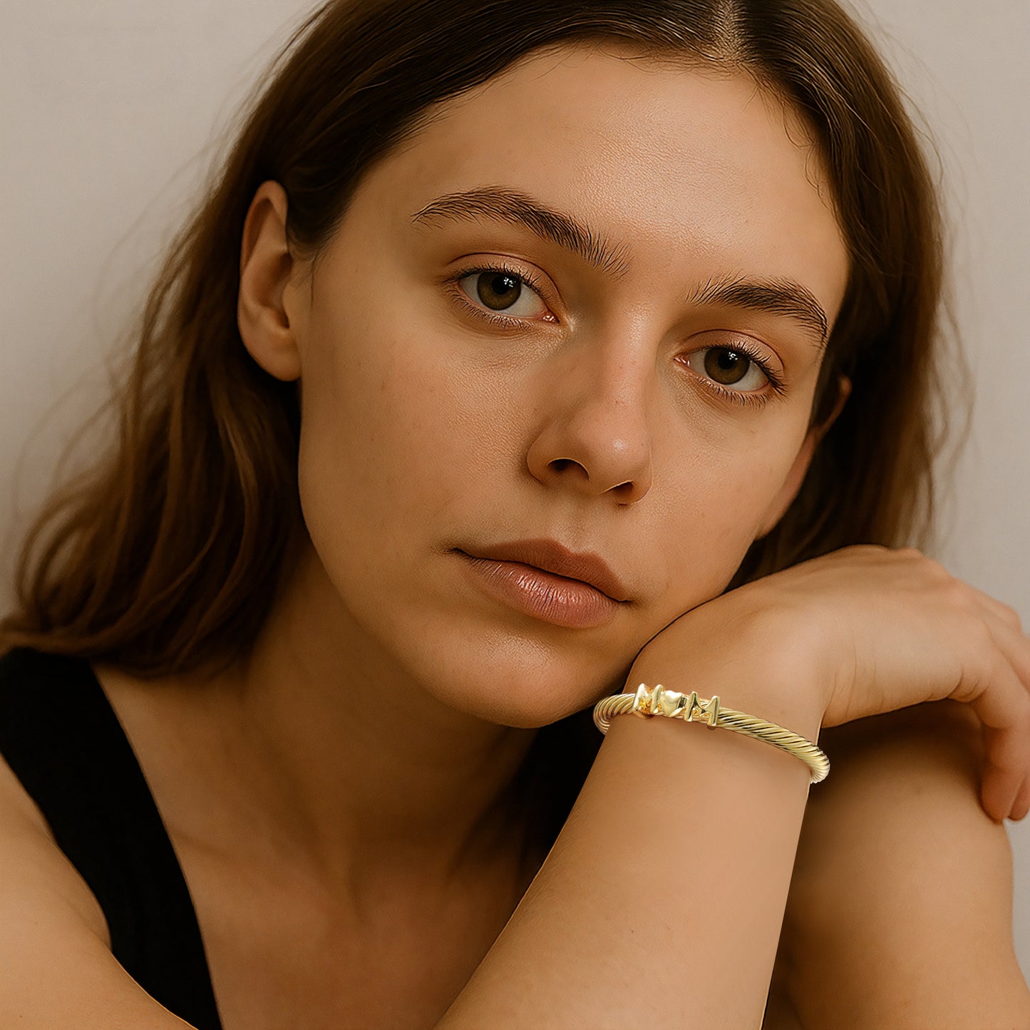 Aprilery Cuff Bracelet for Women Silver Wire Twisted Two Tone Cable Bracelet Gold Letter Cuff Bangle Vintage Bracelets Jewelry Gifts