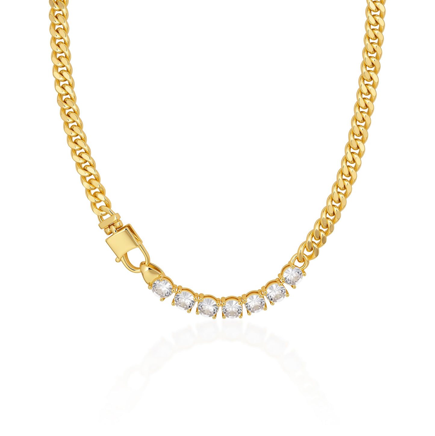 Aprilery Gold Necklaces for Women Tennis Chain Cubic Zirconia Necklace Trendy Gold Link Necklaces Dainty Jewelry Gift