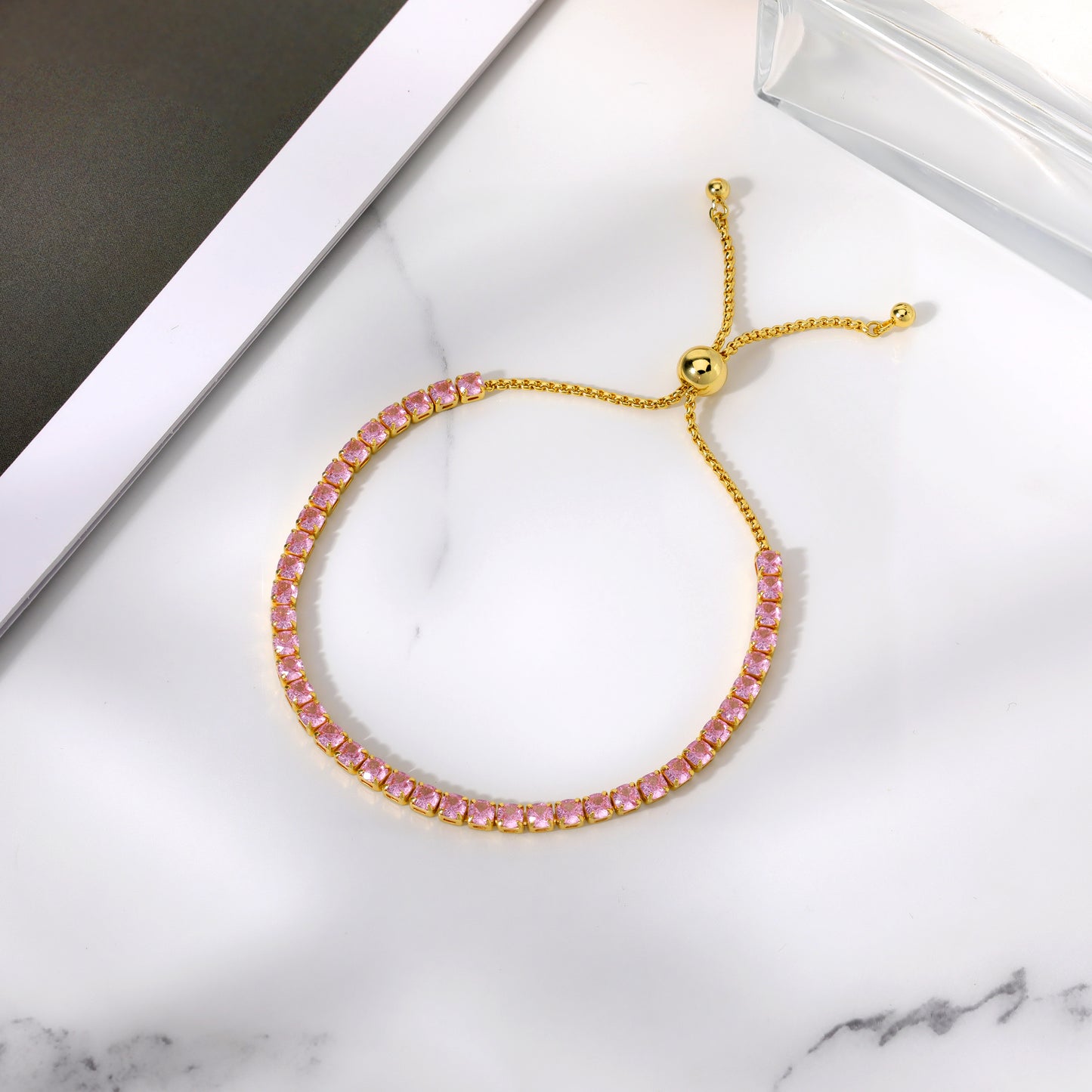 Tennis Bracelet for Women Gold Plated Cubic Zirconia Cute Bracelets Jewelry for Her